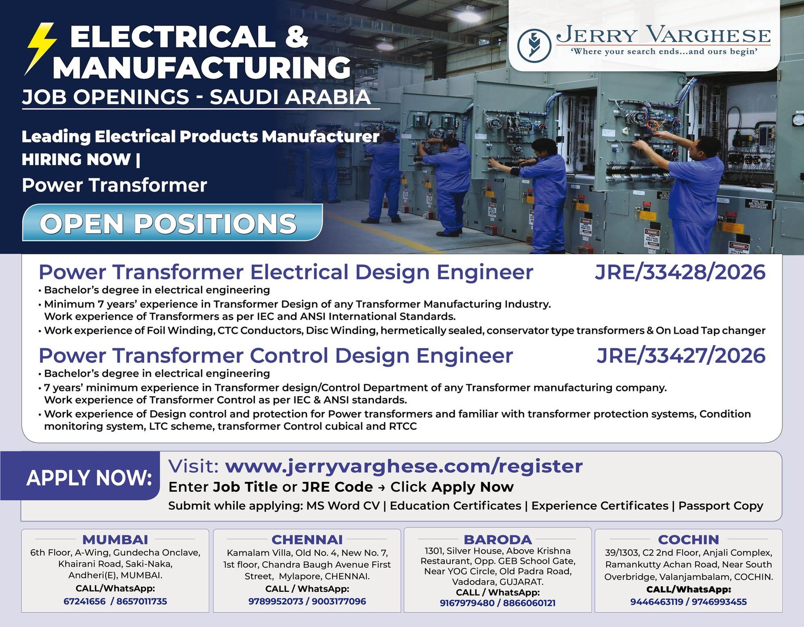 Saudi Arabia - Hiring For Electrical & Manufacturing company 