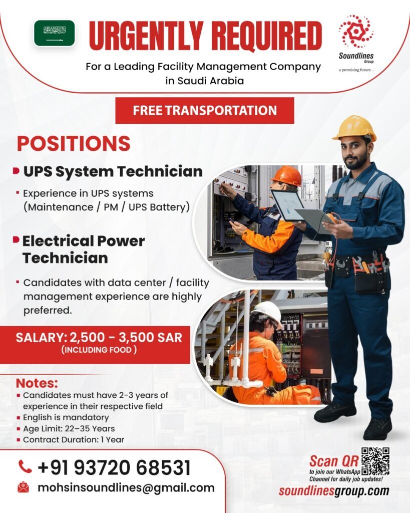 Recruiting For a Leading Facility Management Company in Saudi Arabia Recruiting For a Leading Facility Management Company in Saudi Arabia