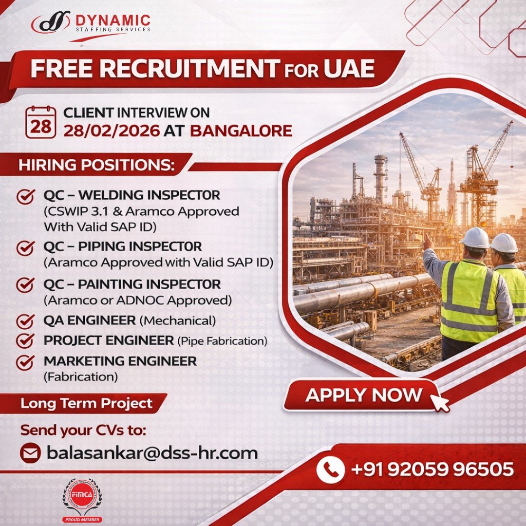Free Job Recruitment for UAE Reputed Company