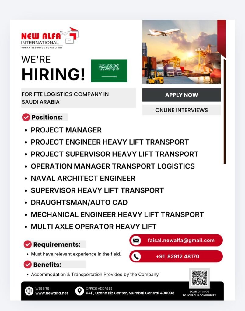 Saudi Arabia : Hiring Urgently For a Leading FTE Logistics Company Saudi Arabia : Hiring Urgently For a Leading FTE Logistics Company