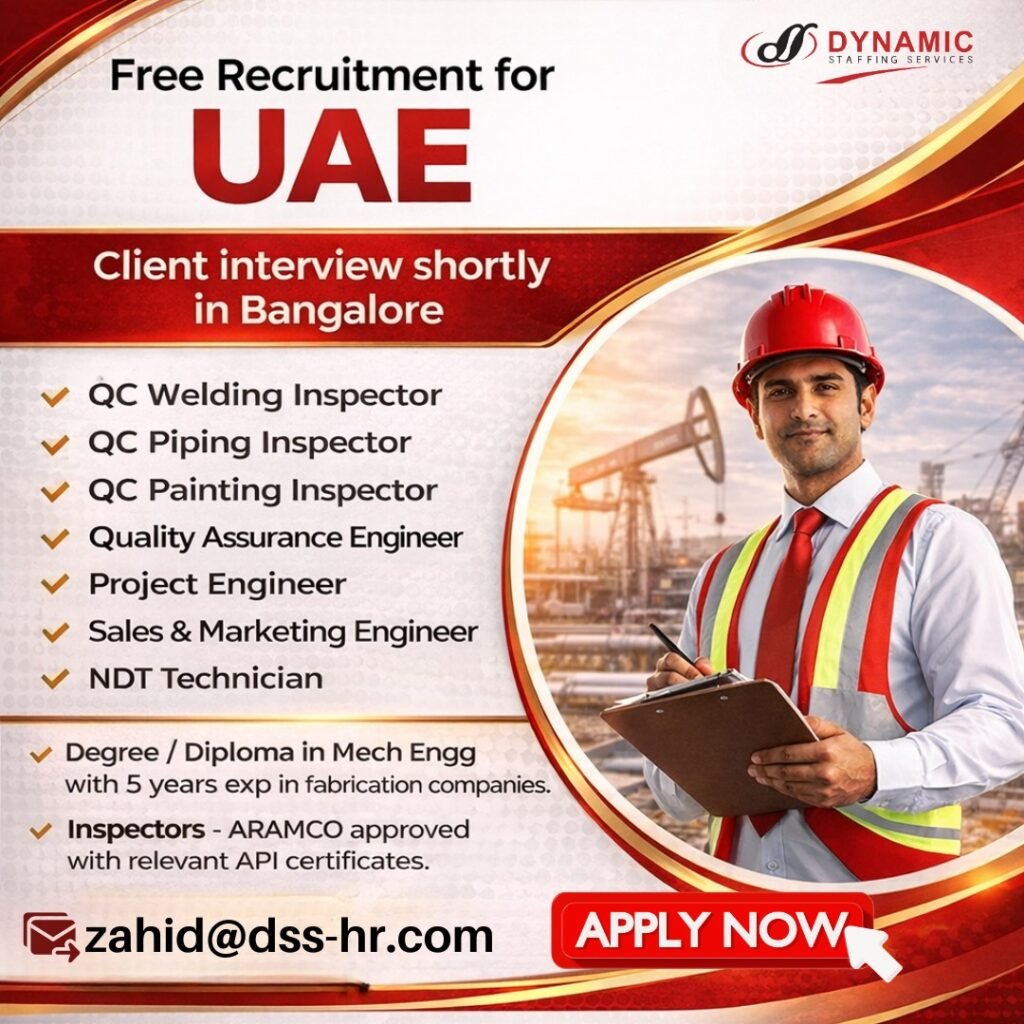 Free Recruitment For UAE Reputed Company - Apply Now