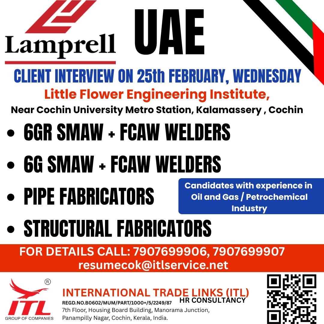 Hiring Urgently For Lamprell UAE 