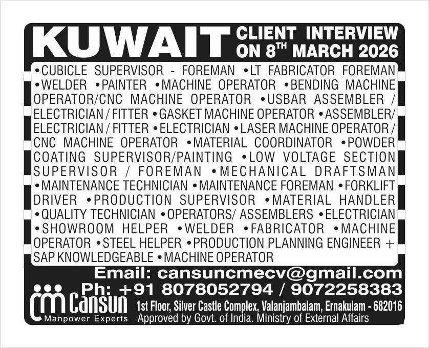 Kuwait Job Vacancies 2026 | Multiple Industrial & Manufacturing Roles | Apply Now