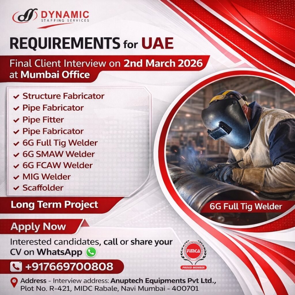 Job Requirements for UAE Prestigious Company - Apply Now