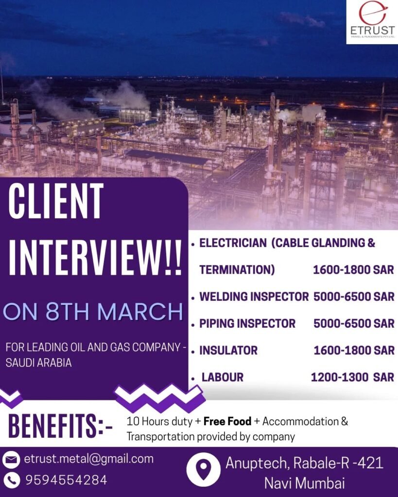 Saudi Arabia Oil & Gas Jobs 2026 – Urgent Hiring