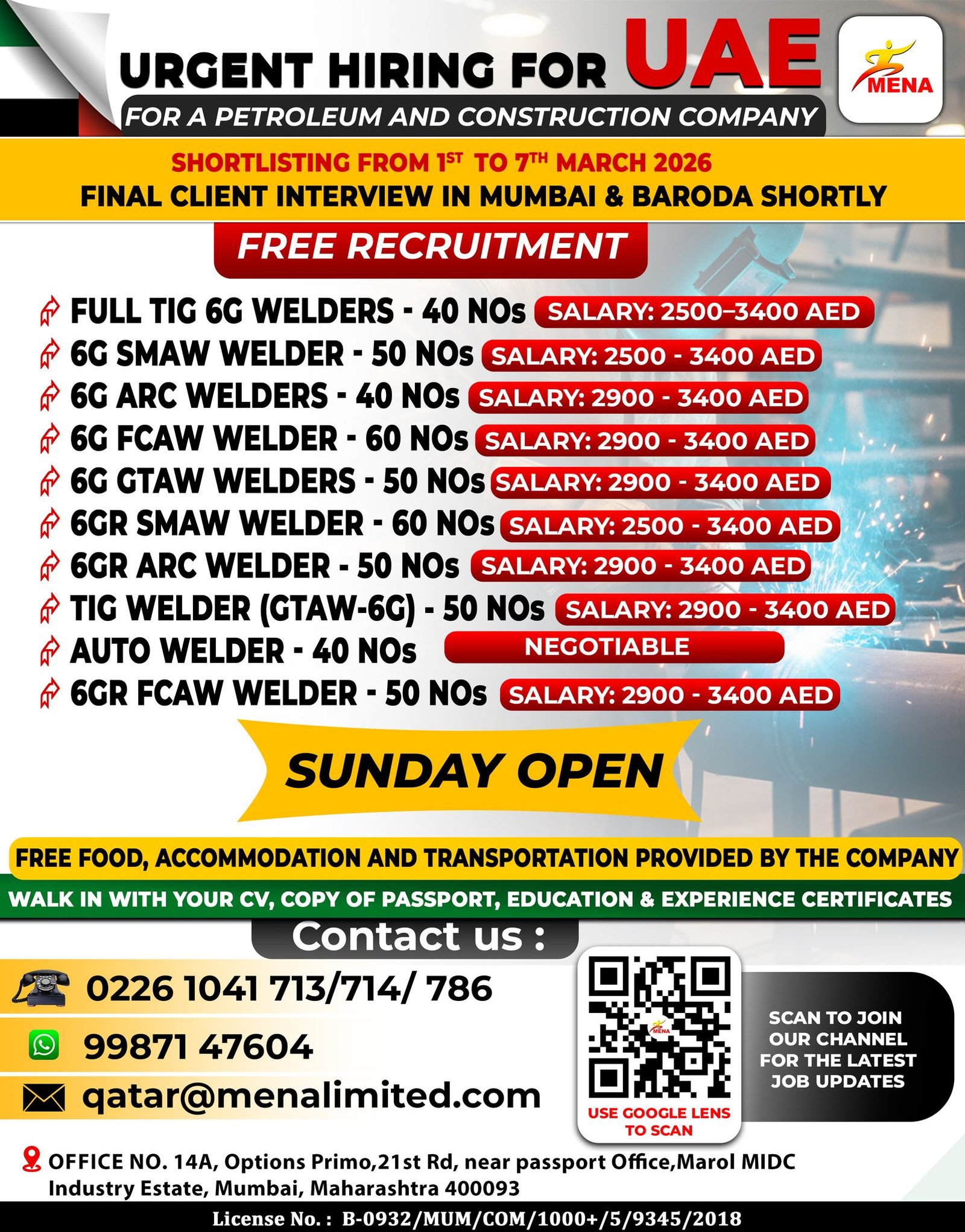 UAE : Hiring For a reputed Petroleum & Construction Company