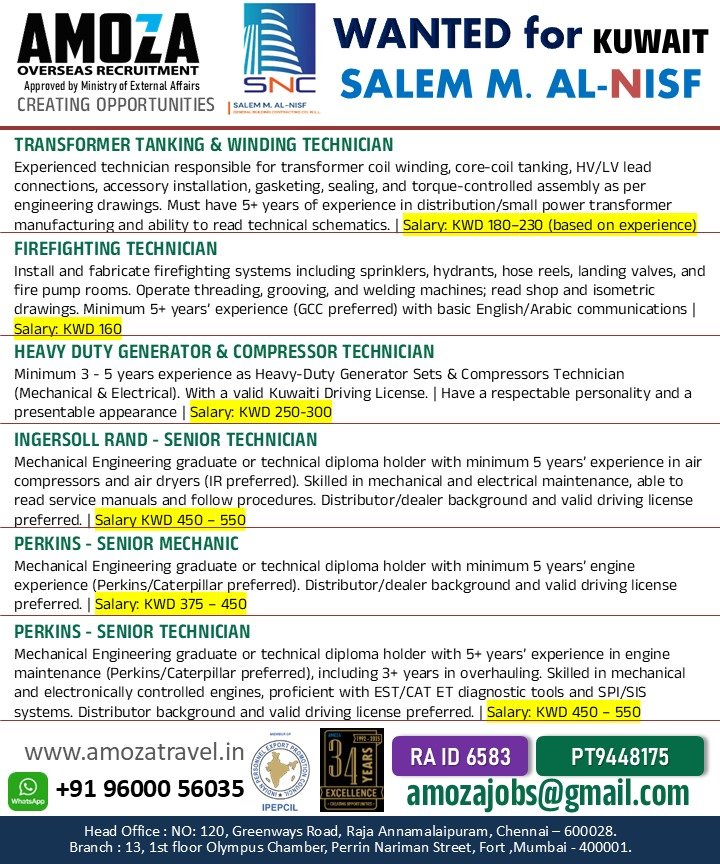 Kuwait Jobs 2026 – Hiring For Salem M. Al-Nisf | Apply Now