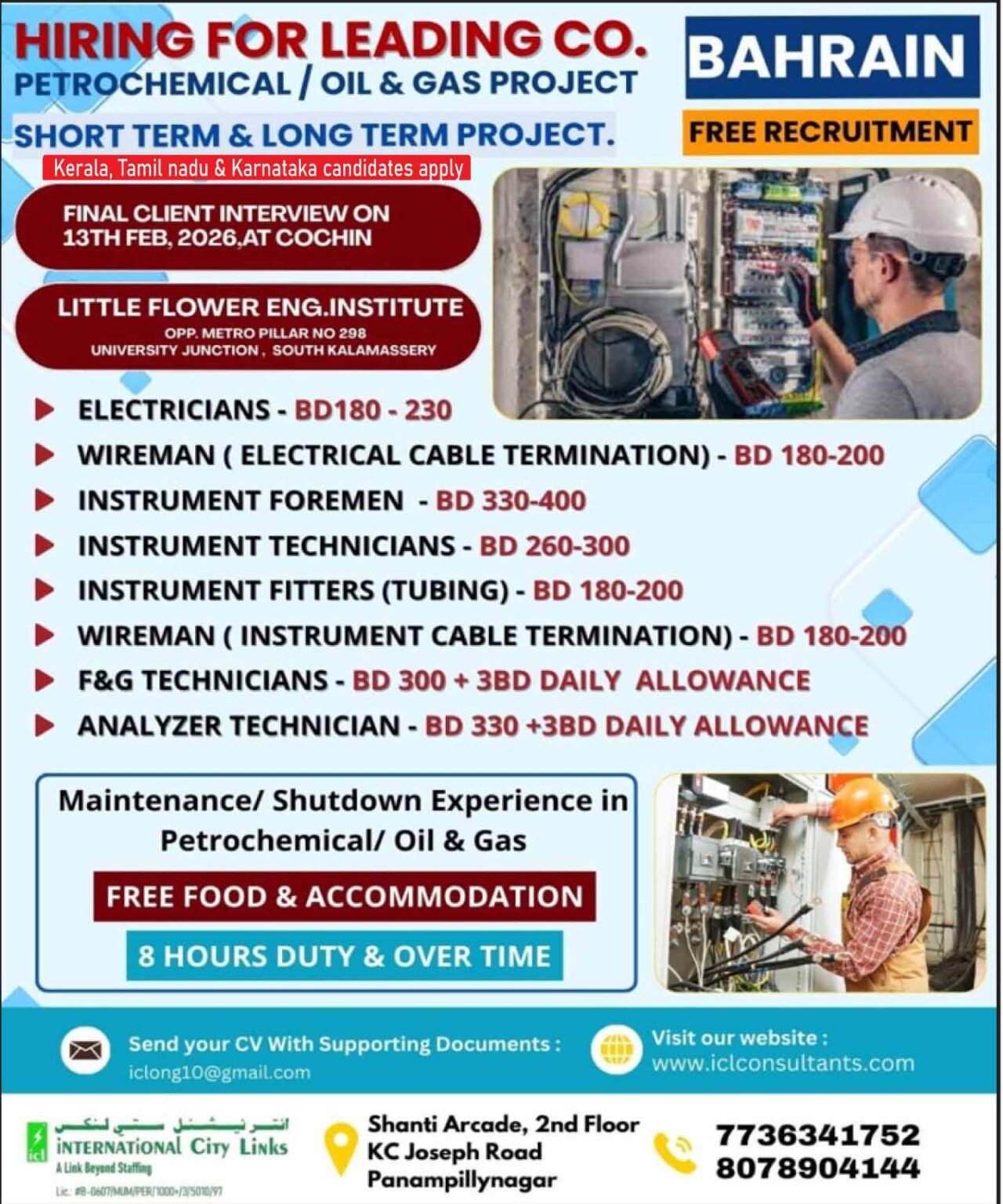 Bahrain Oil & Gas Project Jobs 2026 – Free Recruitment 
