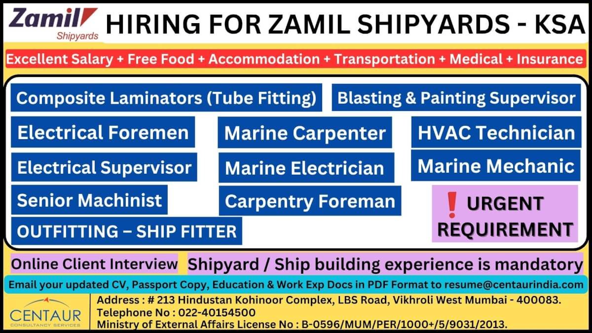 Zamil Shipyards Jobs in Saudi Arabia 2026 – Apply Now for Multiple Shipyard Vacancies