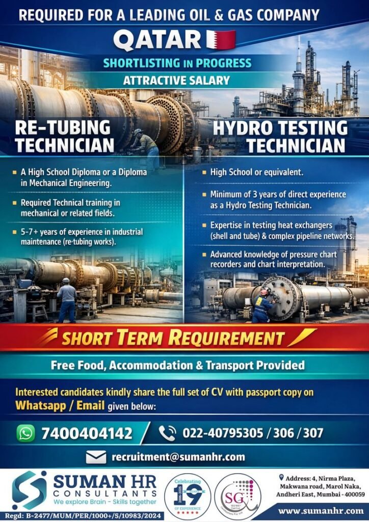 hiring for a Leading Oil & Gas Company – QATAR 