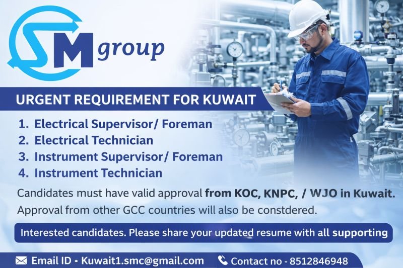 Urgent Recruitment for Kuwait Reputed Company - Apply Now