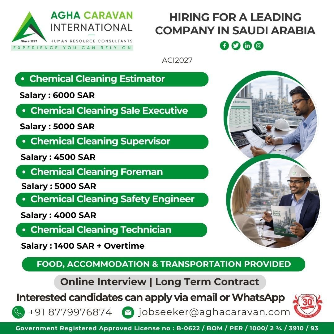 Hiring For A Leading Company In Saudi Arabia - Apply Now