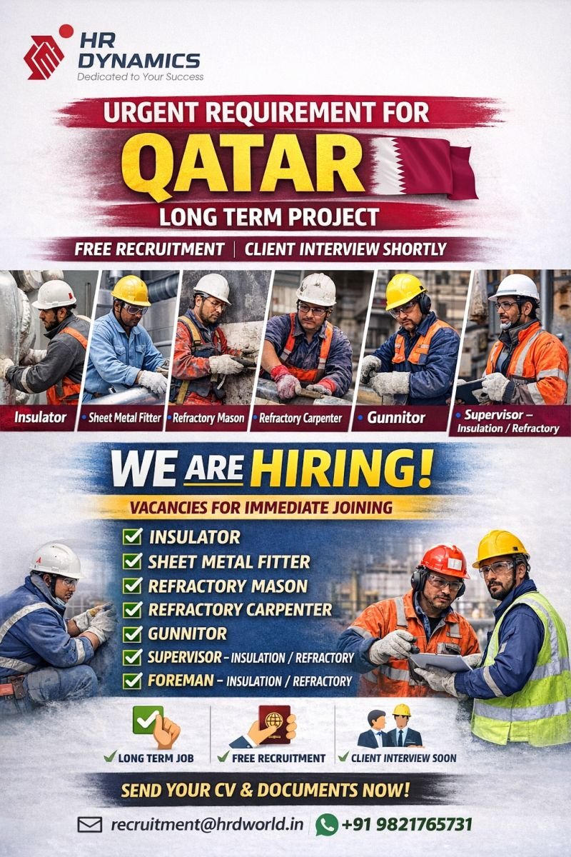Qatar Jobs 2026: Free Recruitment for Reputed Company