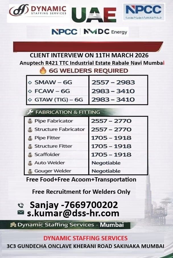 UAE NPCC Jobs 2026 – Urgent Hiring for Offshore Projects