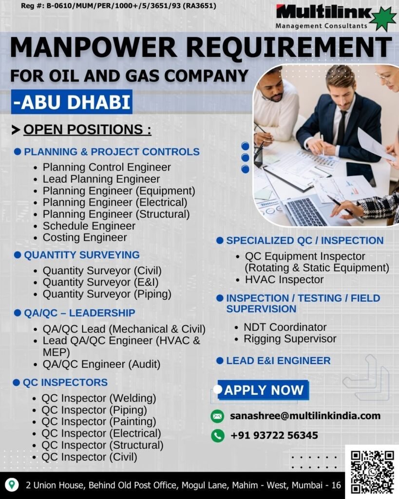 Oil and Gas Company Hiring in Abu Dhabi March 2026 : Apply Now