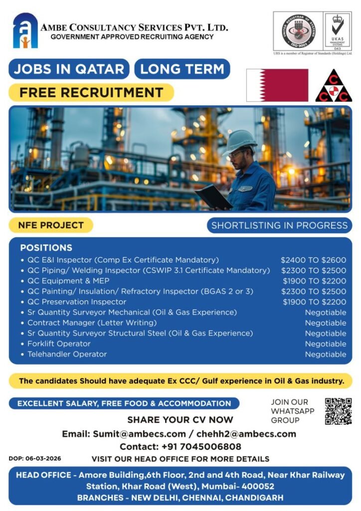 Qatar Oil and Gas Jobs 2026: Hiring for NFE Project