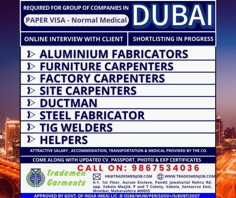 Dubai Jobs 2026 – Urgent Hiring for Group of Companies