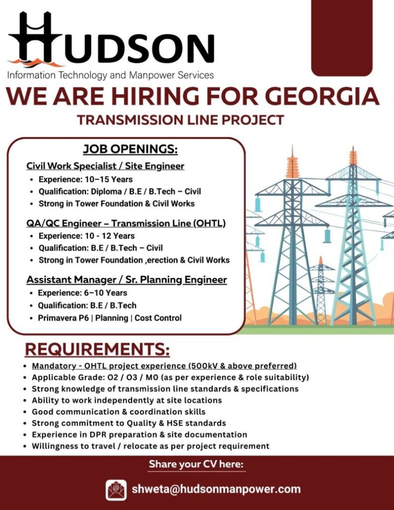 Hiring for Georgia – Transmission Line Project