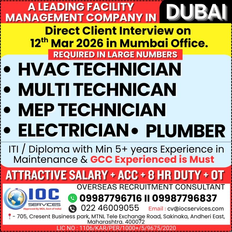 Dubai Facility Management Jobs 2026 - Apply Online