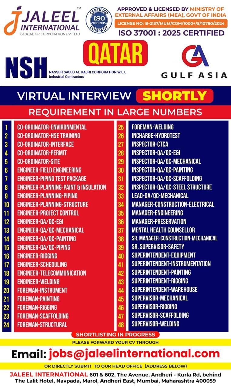 Qatar Gulf Asia Oil & Gas Jobs 2026 - Apply Today