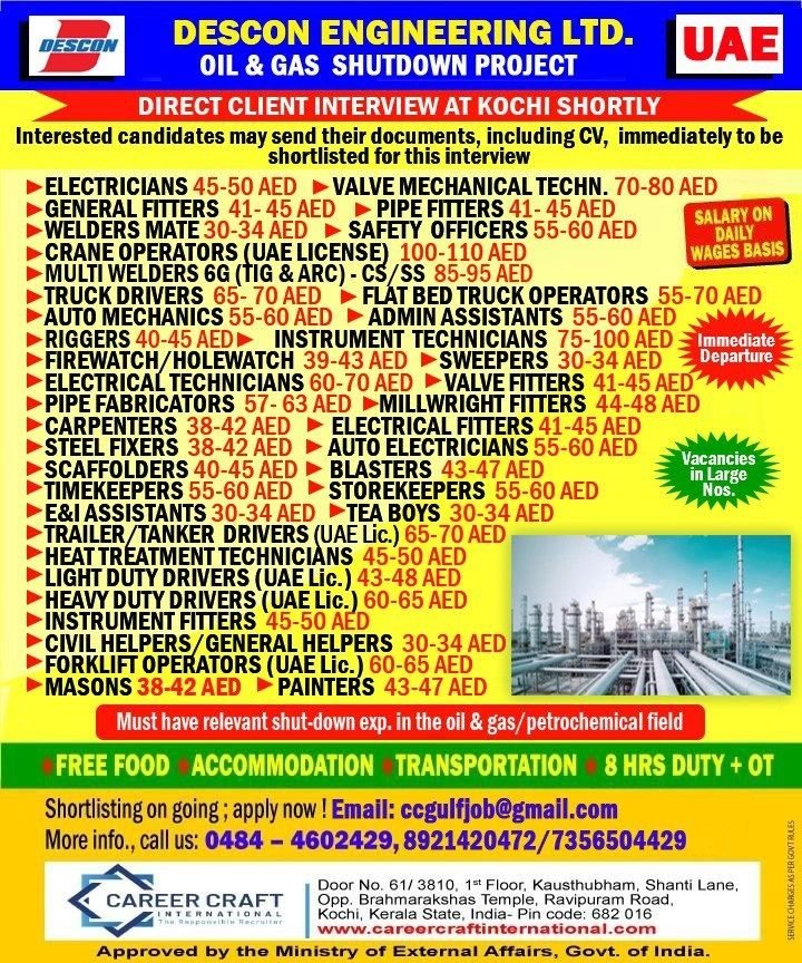 Descon Engineering UAE Shutdown Jobs 2026 - Apply Now