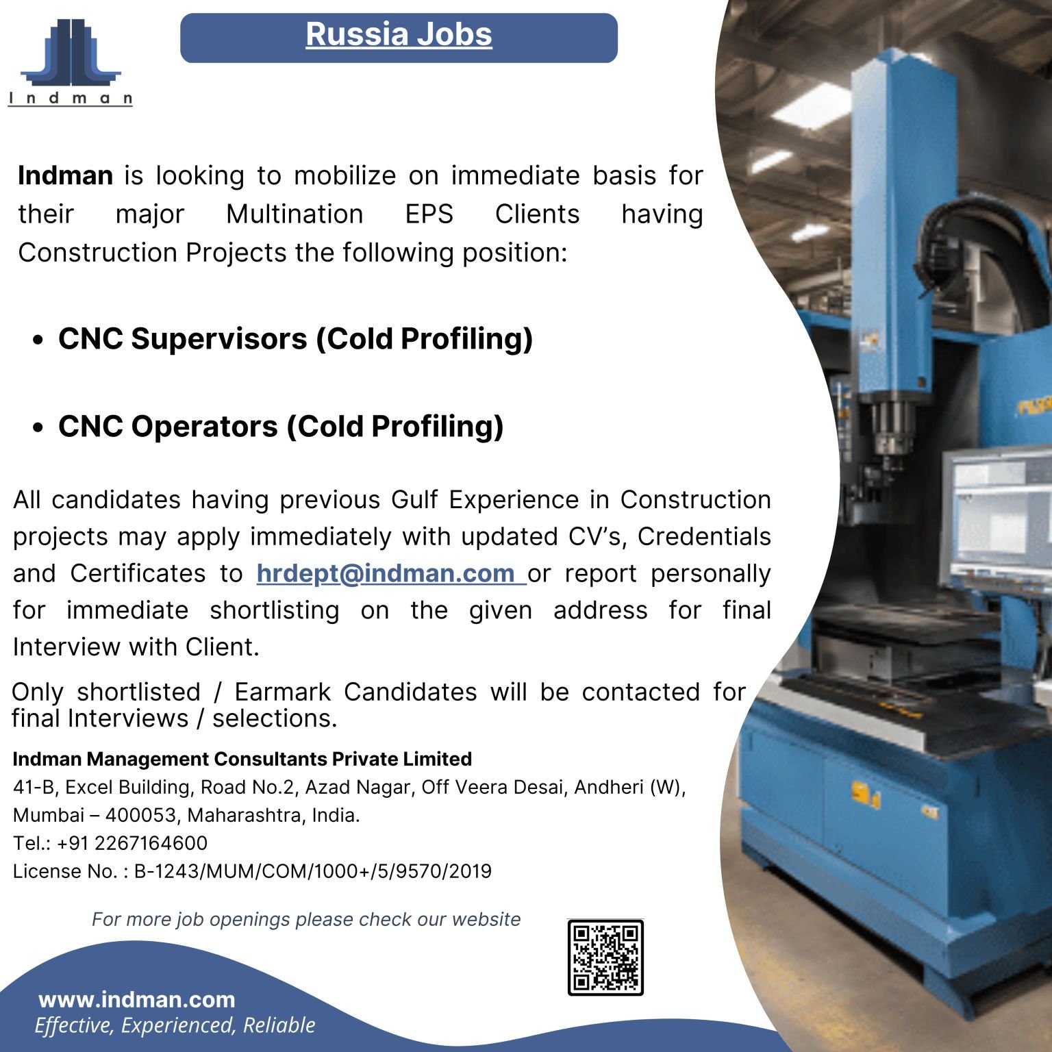 Jobs in Russia – Hiring For construction projects