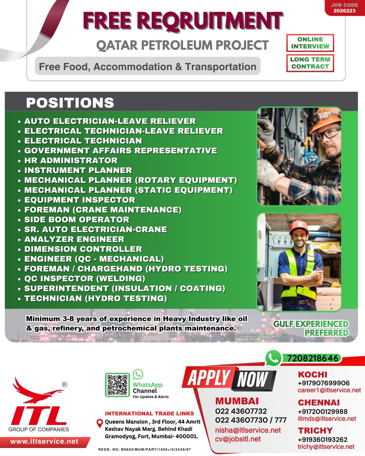 Qatar Petroleum Project Jobs – Free Recruitment for Oil and Gas Professionals