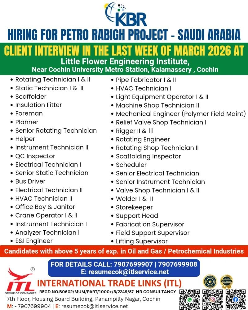 Saudi Arabia Petro Rabigh Project Jobs 2026 – KBR Hiring Multiple Positions