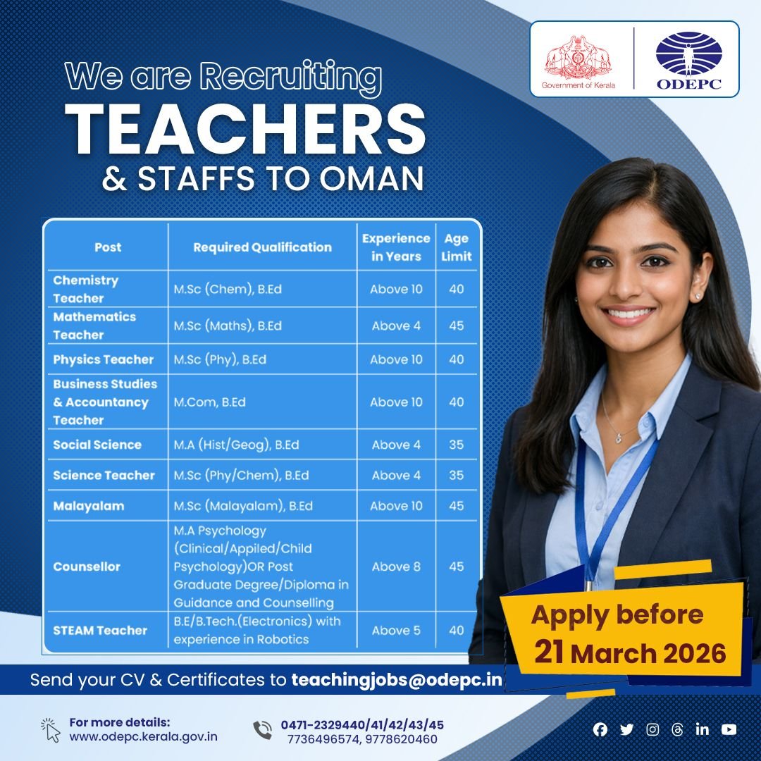Oman Teaching Jobs 2026 – Teachers and School Staff Recruitment
