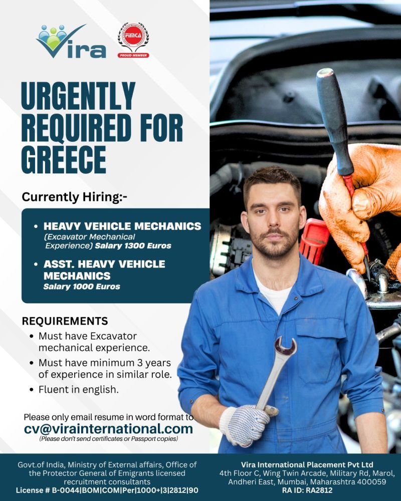 Greece Jobs 2026 – Urgent Hiring for Mechanics