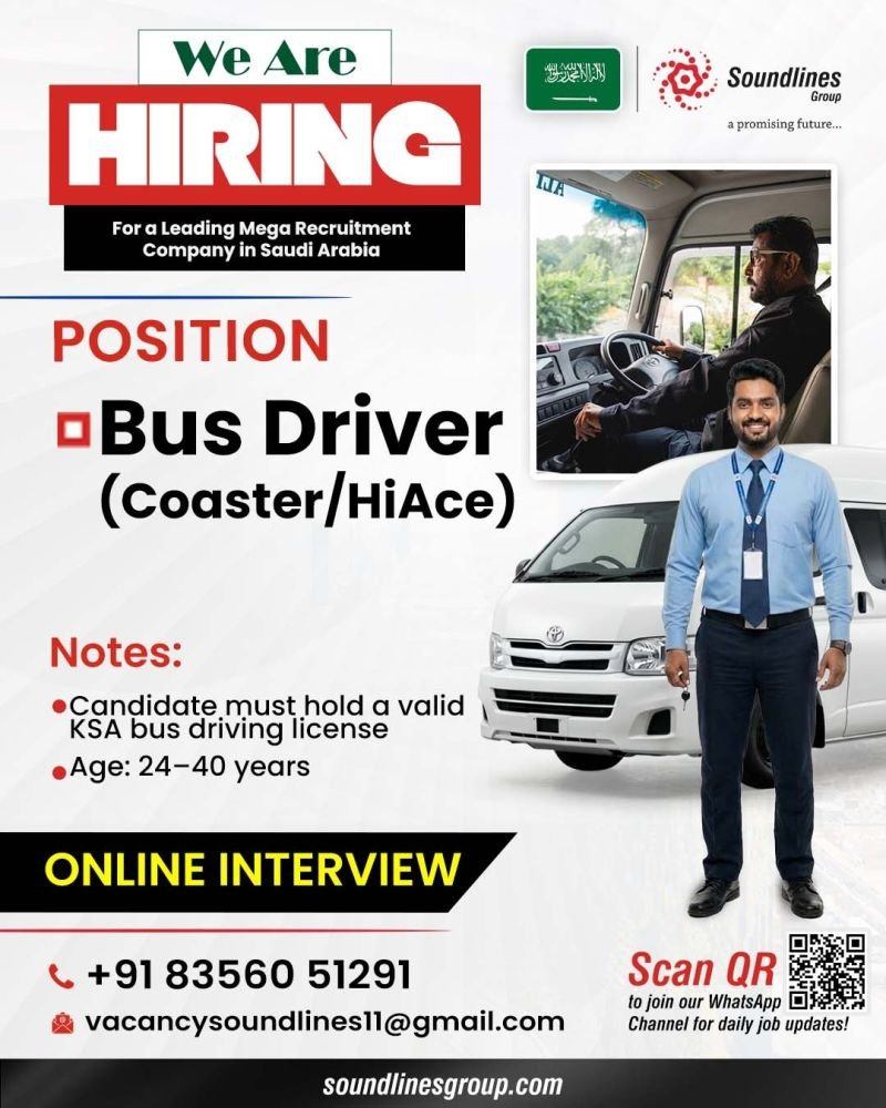 Hiring For a Leading Mega Recruitment Company in Saudi Arabia