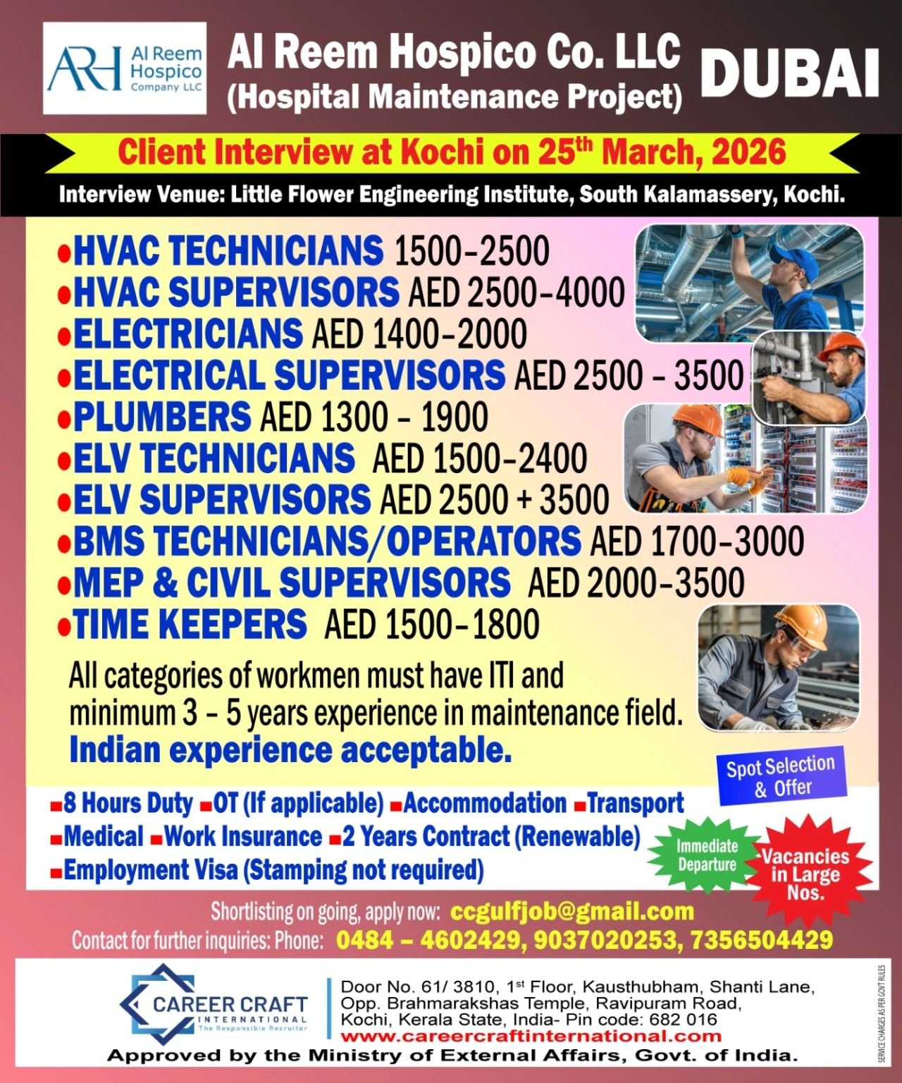 Dubai Jobs 2026 – Hospital Maintenance Project - Al Reem Hospico Co. LLC