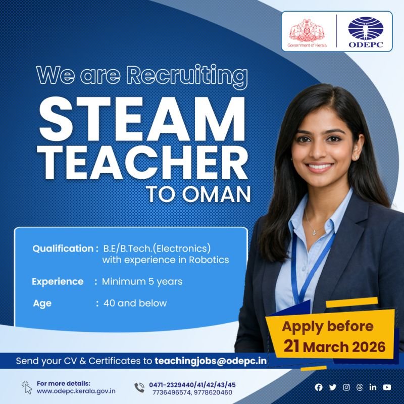 Hiring STEAM Teacher to Oman