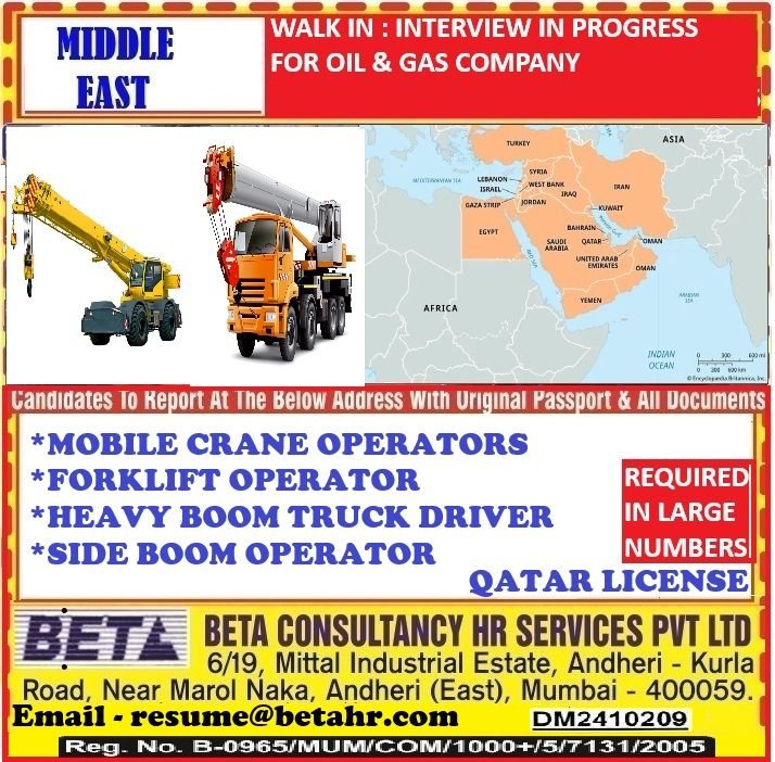 Middle East - Recruitment For OIL & GAS Company