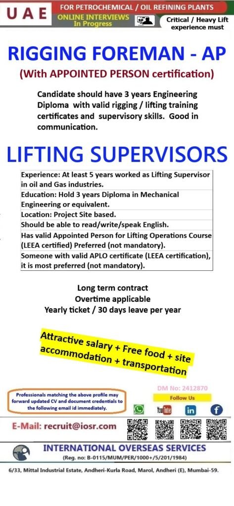 UAE Jobs 2026 – Petrochemical & Oil Refinery Projects