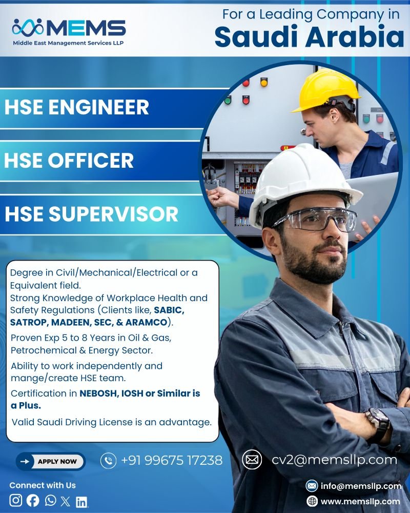 hiring for a Leading Company in Saudi Arabia