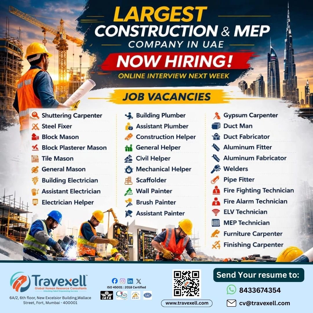 UAE Construction & MEP Jobs 2026 – Large-Scale Hiring