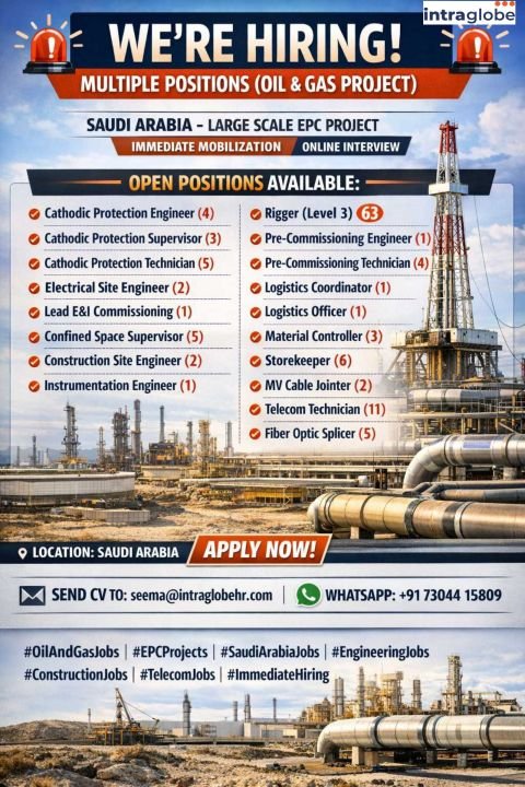 Saudi Arabia Oil & Gas EPC Project Jobs 2026 - Multiple Positions
