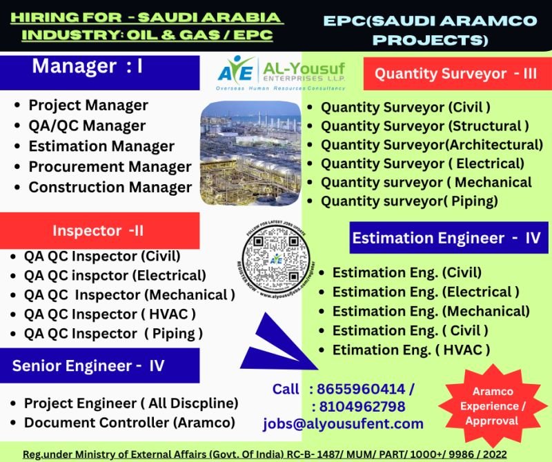Saudi Arabia Oil & Gas Jobs 2026 – Aramco EPC Projects