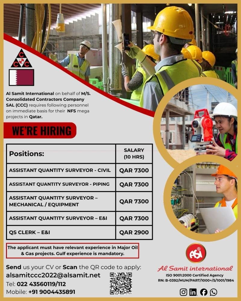 Qatar NFS Project Jobs 2026 – CCC Hiring