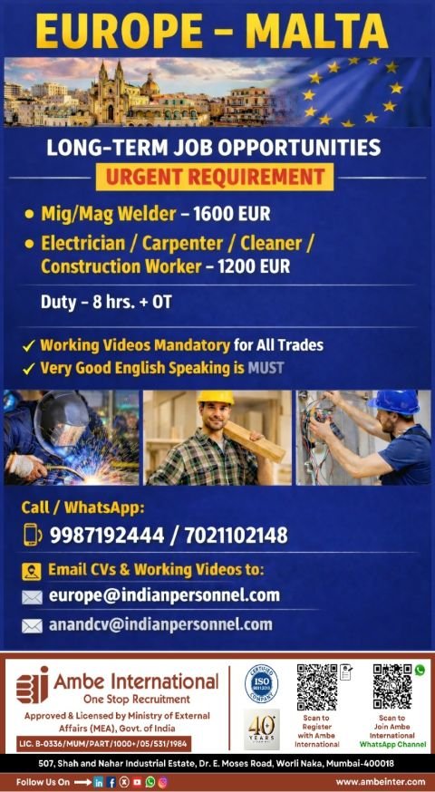 Malta Jobs 2026 – Long Term Opportunities in Europe