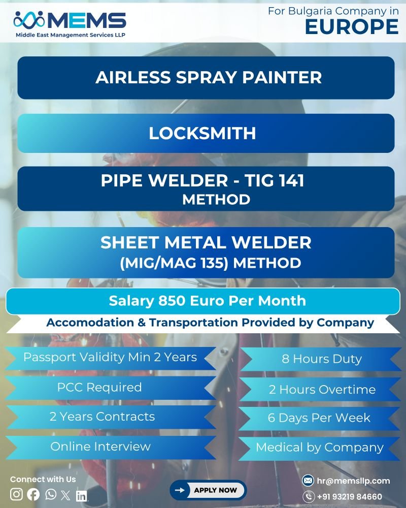 hiring for Bulgaria Company in EUROPE