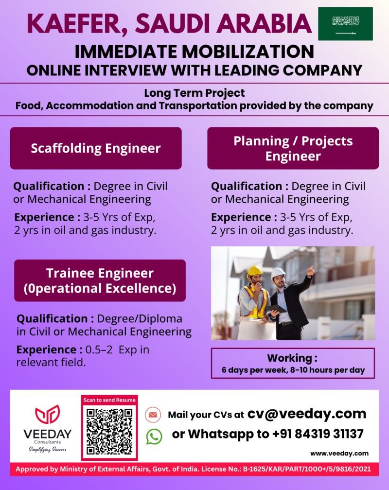 KAEFER Saudi Arabia Jobs 2026 – Engineers & Trainee Engineers Hiring 