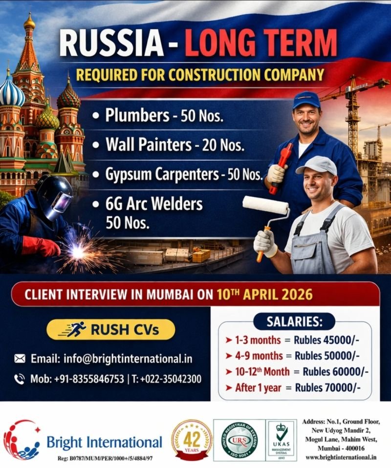 Russia Long-Term Job Opportunity – Construction Company Hiring