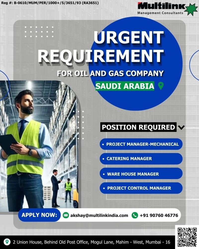 Saudi Arabia Oil & Gas Jobs – Urgent Hiring