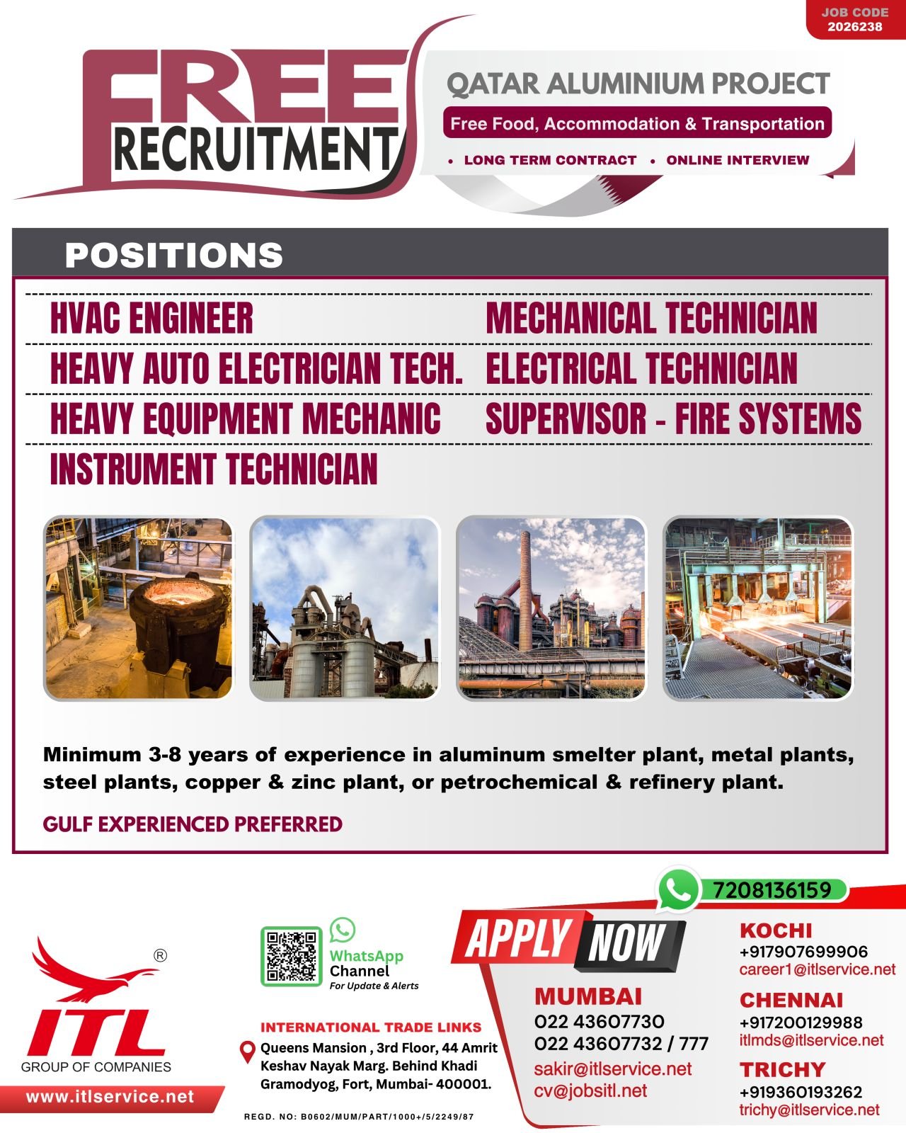 Qatar Aluminium Project Jobs – Free Recruitment Opportunity