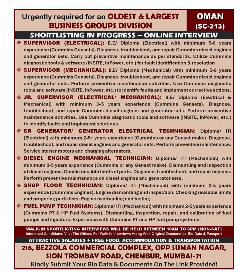Oil & Gas Jobs in Oman – Hiring For oldest business group divisions | Apply Now