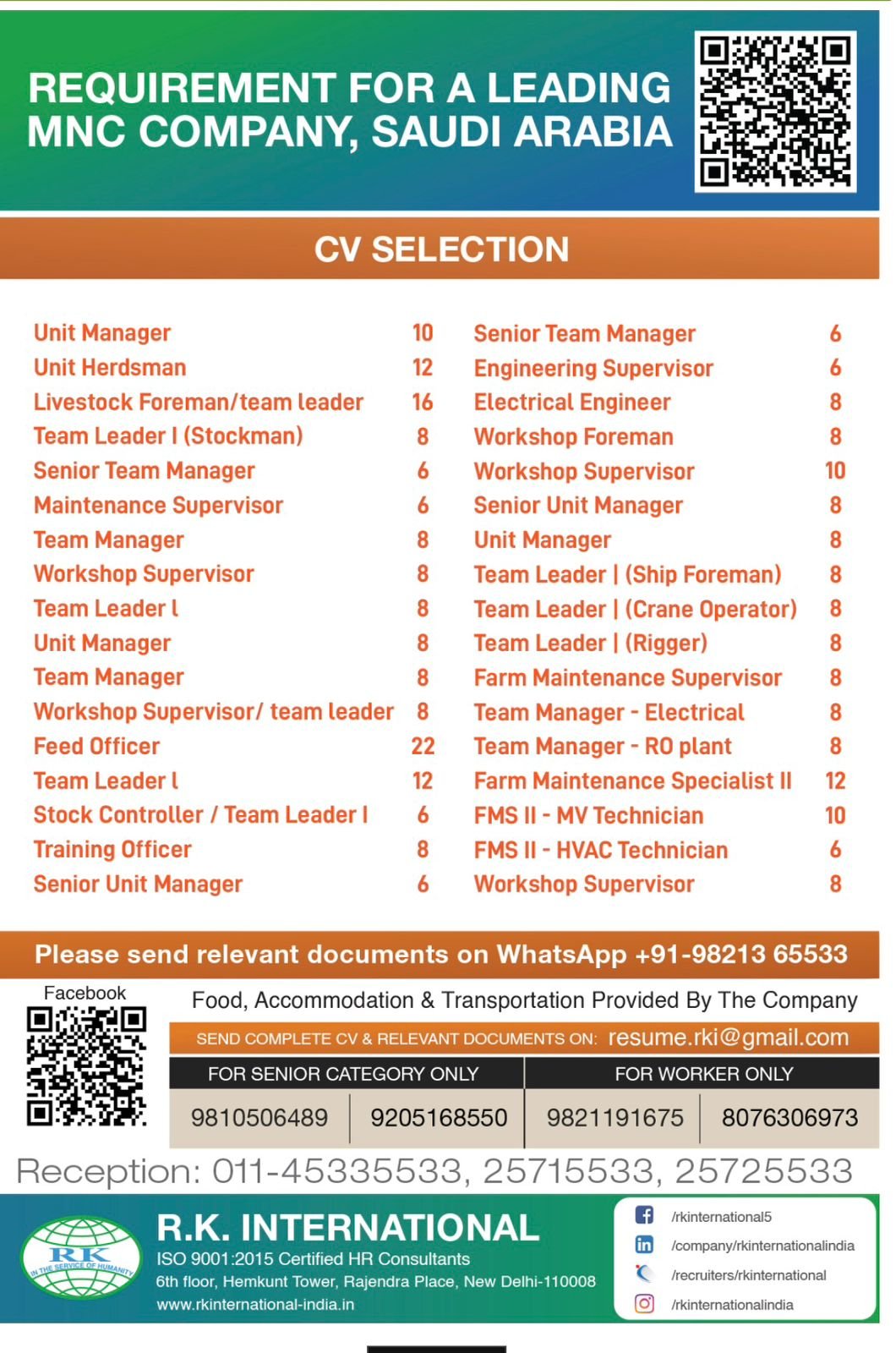 Saudi Arabia Jobs 2026 – Hiring for Leading MNC Company