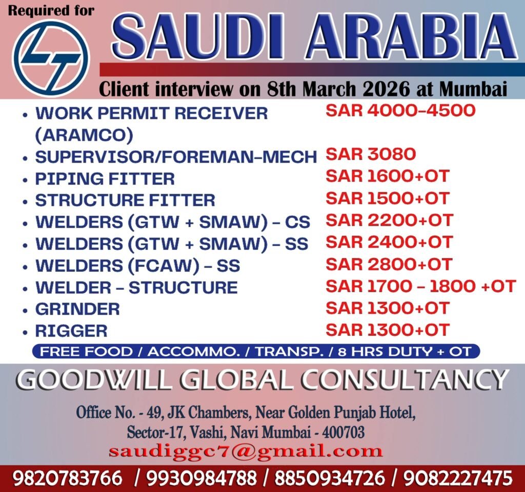 Saudi Arabia L&T Jobs 2026 – Apply Now Saudi Arabia L&T Jobs 2026 – Apply Now