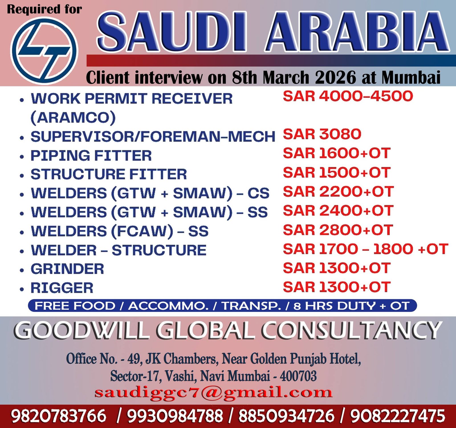Saudi Arabia L&T Jobs 2026 – Apply Now